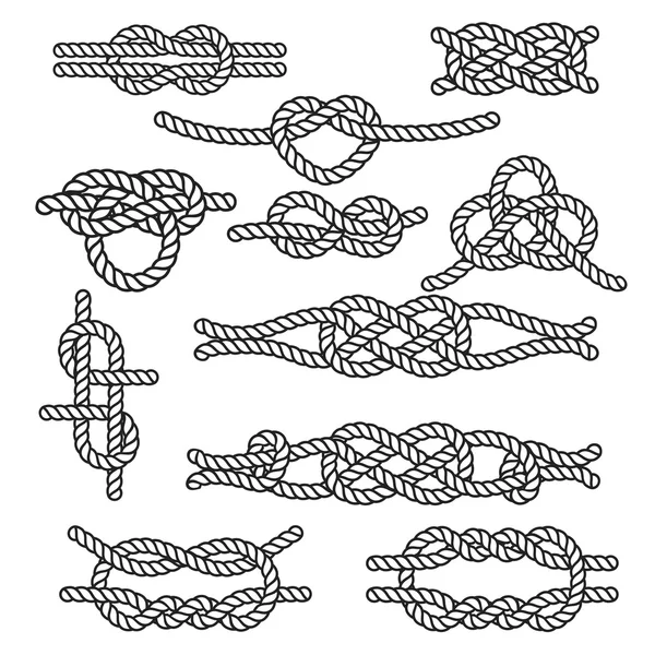 Set of rope knots — Stock Vector