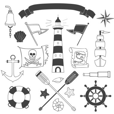 Nautical and sea set clipart