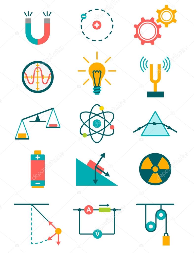 Physics icons set