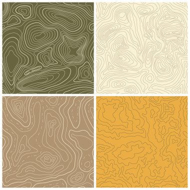 Dört sorunsuz vektör topografik harita deseni