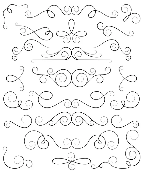 Colección de rizos y remolinos decorativos — Vector de stock