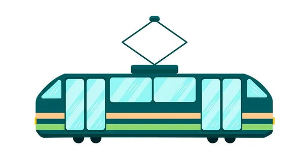 Tramvay Beyaz Bir Arka Planda Izole Edilmiştir Vektör Illüstrasyonu — Stok Vektör