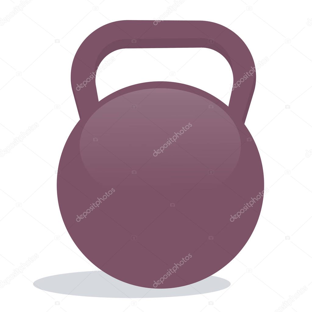 A metal weight is isolated on a white background. A tool for sports and fitness. Vector illustration.