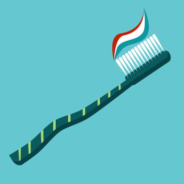 Düz bir diş fırçası koyu bir arka planda izole edilir. Diş fırçalamak için diş macunu kullanın. Sağlık ve güzellik için günlük fırçalamanın önemi.