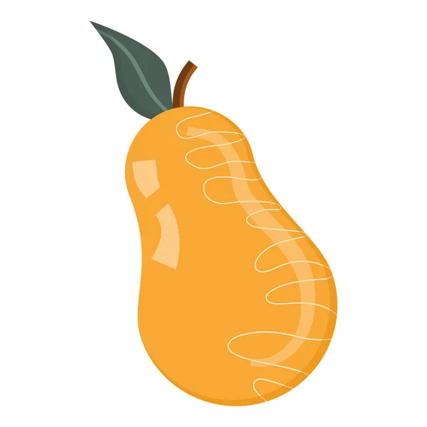 Päron i tecknad stil isolerad på vit bakgrund. Vektorillustration av frukt.. — Stock vektor