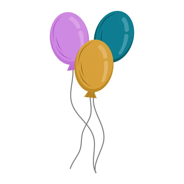 Sada Balónů Izolována Bílém Pozadí Vektorová Ilustrace Pro Blahopřání Valentinky — Stockový vektor