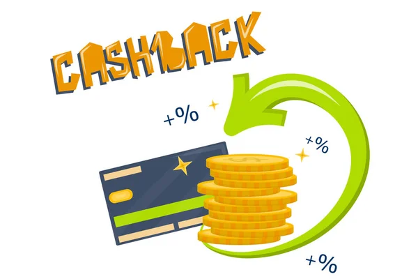Cashback Pour Paiement Par Carte Crédit Illustration Vectorielle Style Dessin — Image vectorielle