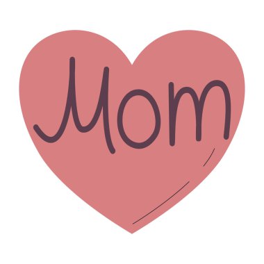 Anneler Günü tebrik kartı. İçinde kalp ve yazıt olan bir kartpostal şablonu anne. Düz doğrusal biçimde vektör illüstrasyonu, izole edilmiş beyaz arkaplan. Anneleri tebrik ederim..