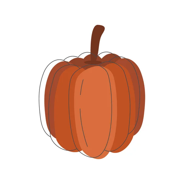 Fresh orange pumpkin, a healthy vegetable. Vegetarian organic natural food. Fashionable modern flat colorful collection. Vector illustration in a flat linear style. Healthy food. — Image vectorielle