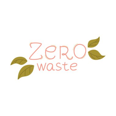 Sıfır atık, nesneler izole edilmiş beyaz arka plan. Çöp geri dönüşümü, doğal ürünler, plastik yok. Vektör düz tasarım. Sıfır israfı. Sağlık ve gezegenin korunumu.