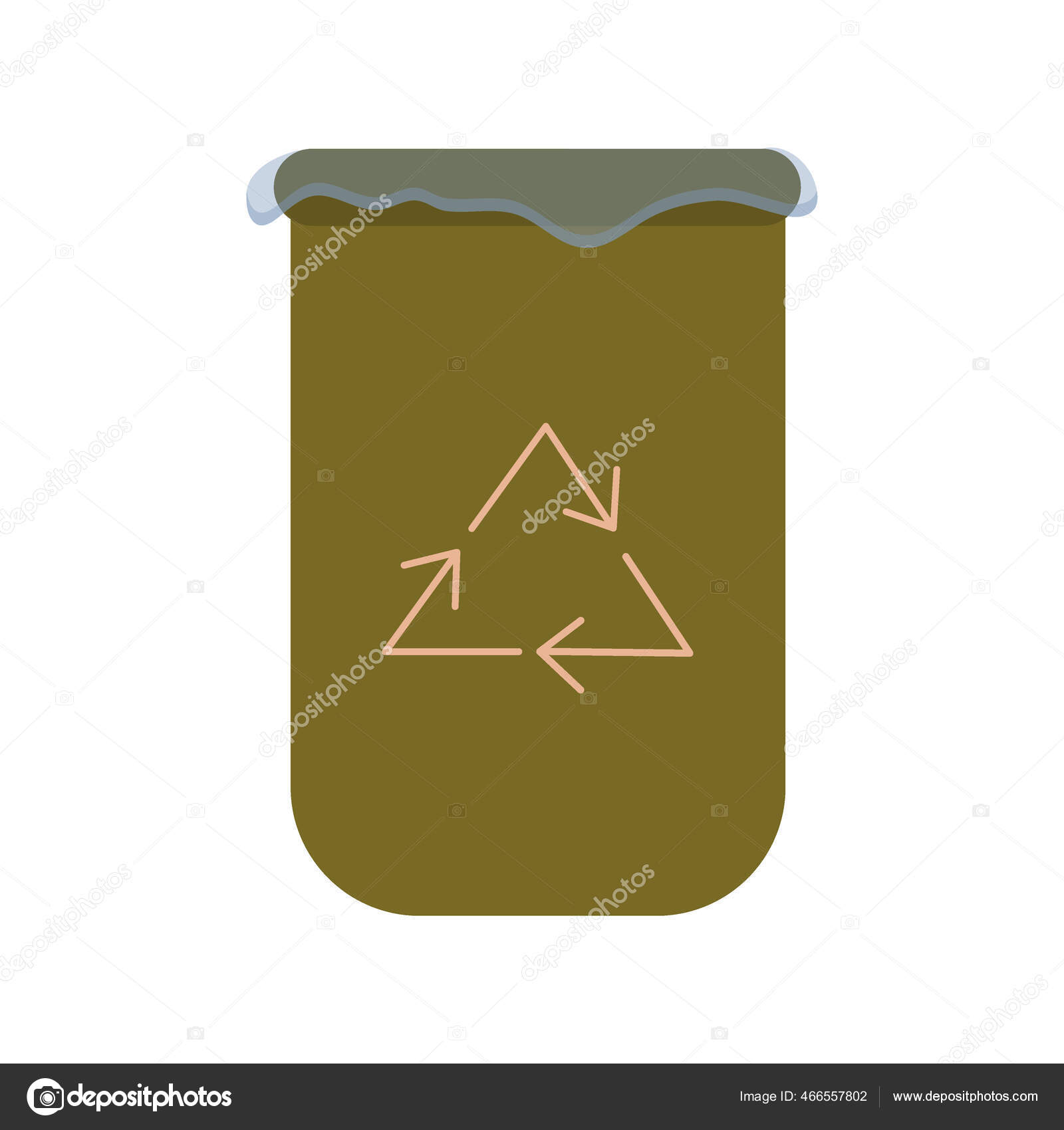 廃棄物ゼロ 白地に隔離されたパッケージでゴミ箱ができます ゴミ 天然物 プラスチックはリサイクルできません ベクトルフラットデザイン ベクトルイラスト 緑の惑星と廃棄物のリサイクル ストックベクター C Smirnova Mail Ru