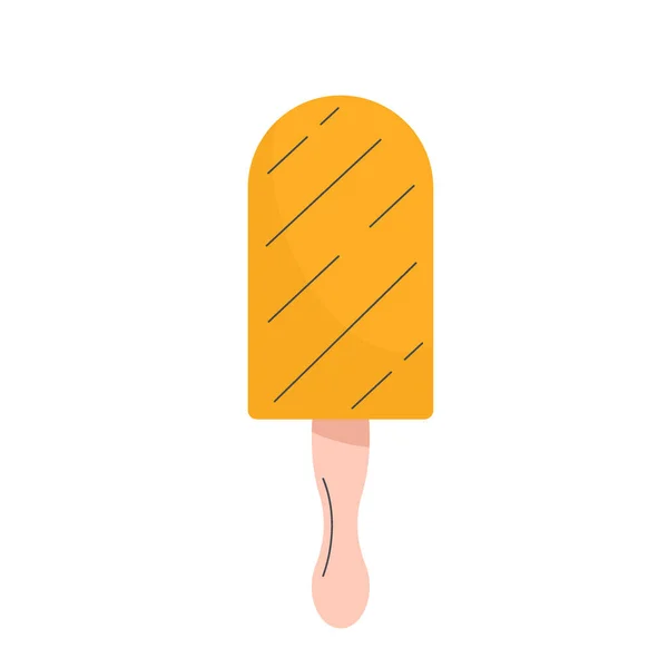 Fruit ice cream, summer delicious refreshing dessert. Vector illustration in flat linear style. The ice cream is isolated on a white background. — Stock Vector