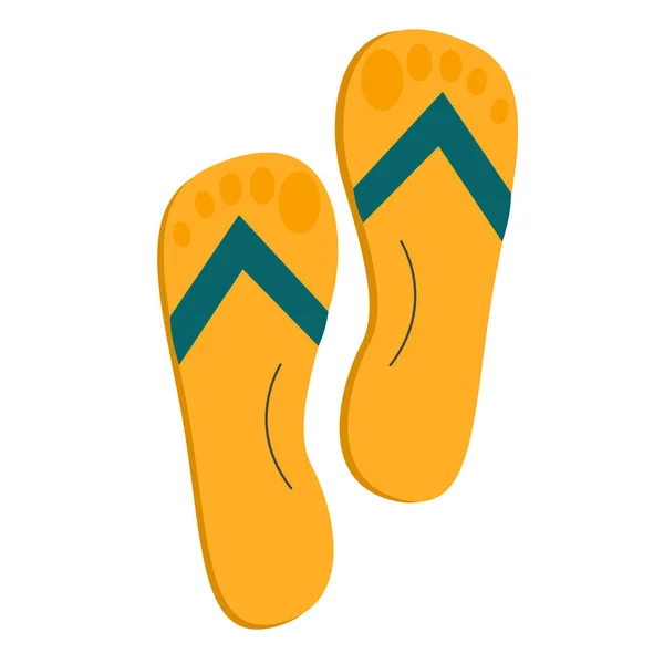 Sapatos de verão slates isolado no fundo branco. Ilustração vetorial em estilo linear plano. Verão único objeto — Vetor de Stock