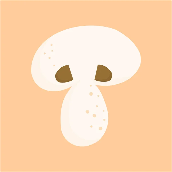 Het champignonschijfje is geïsoleerd. Keto-vriendelijk dieet. Vector illustratie van voedsel in een platte stijl. Paddenstoelen voor keto dieet en goede voeding. — Stockvector