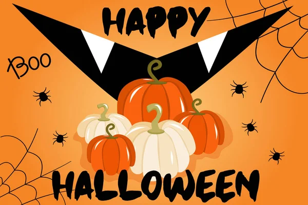 Vektor Illustration Med Banner För Halloween Eller Inbjudan Till Fest — Stock vektor