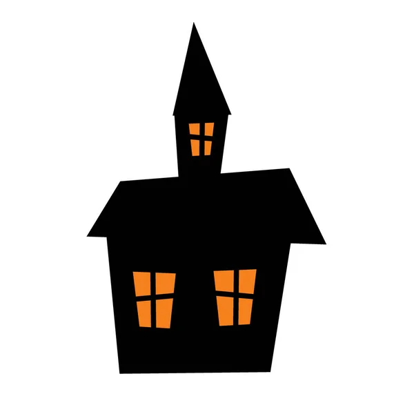 Creepy Skewed House Decor Halloween Isolated White Background Vector Illustration —  Vetores de Stock