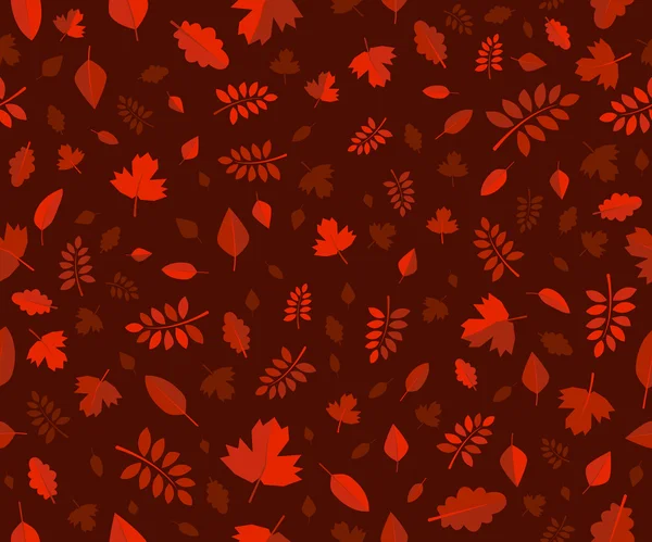 Patrón de hojas de otoño rojo sin costura — Vector de stock