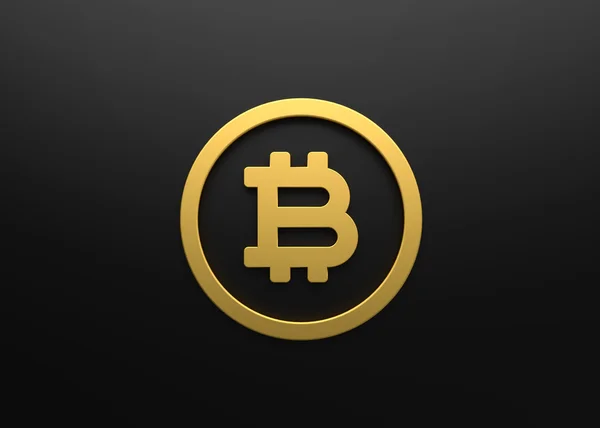 Bitcoin tecken 3d gör — Stockfoto