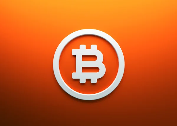 Bitcoin orange 3d render — Stockfoto