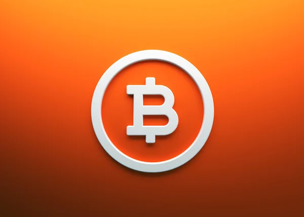 Bitcoin naranja 3d render — Foto de Stock