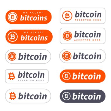 Bitcoin düğmeleri - vektör set