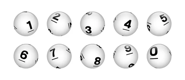 Vector White Sphere Loterij Bingo Ballen Van Nummer Tot Rechtenvrije Stockvectors