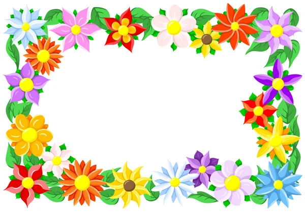 Flower border on white — Stock Vector