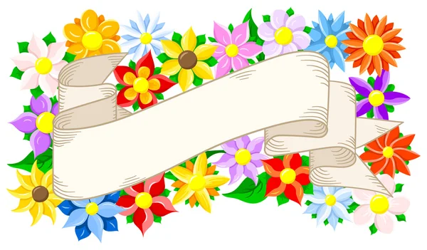 Banner con fondo floral — Archivo Imágenes Vectoriales