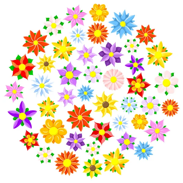 Kleurrijke cartoon bloemen — Stockvector