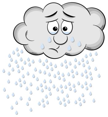 beyaz izole karikatür raincloud ağlayan