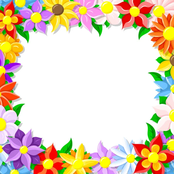 Borda de flor colorido — Vetor de Stock