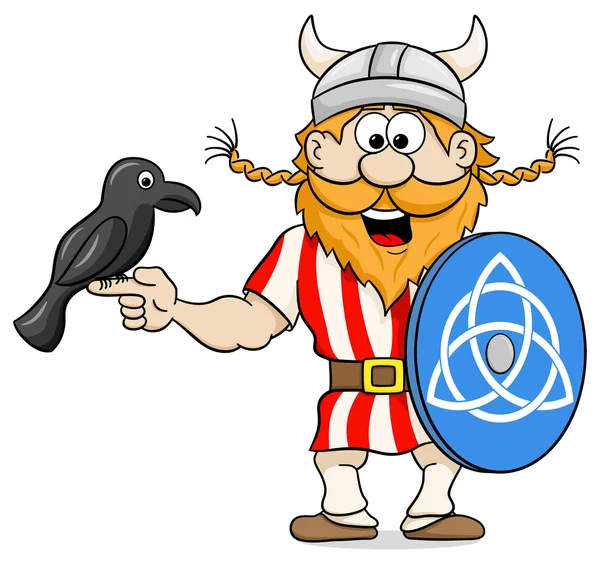 Viking, a Holló — Stock Vector