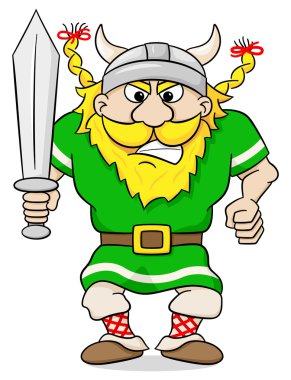 kılıçla kızgın viking