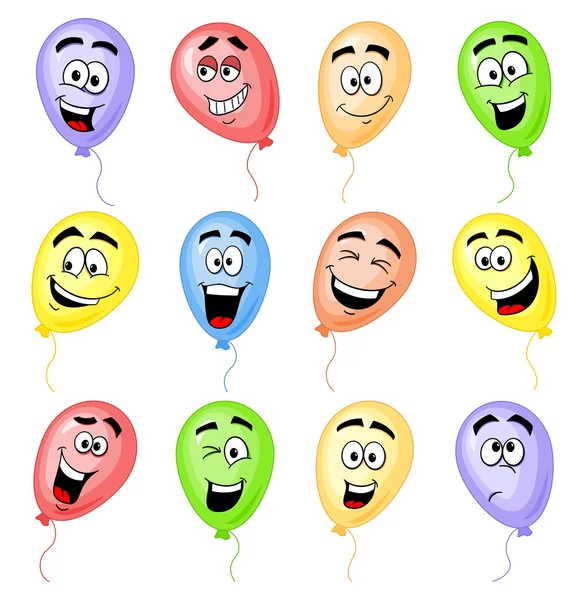 Globos de dibujos animados coloridos — Vector de stock