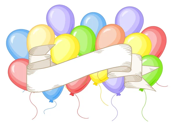 Bannière avec ballons colorés — Image vectorielle
