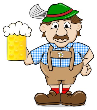 bira bardağı ile Bavyera deri pantolon
