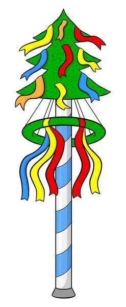 Cartoon of a bavarian maypole — Stock Vector