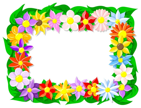 Colorful flower border — Stock Vector