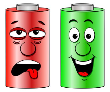 düşük pil ve tam dolu pil