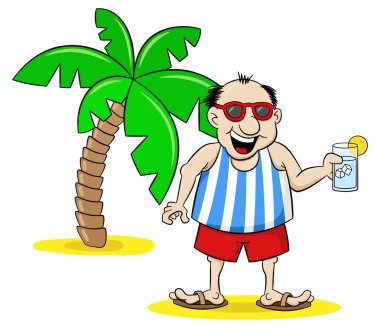 çizgi film turistik tatil içkiyle