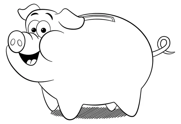 Karikatura prasátko banka — Stockový vektor