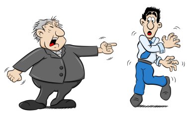 bir çalışan patron bağırıyor