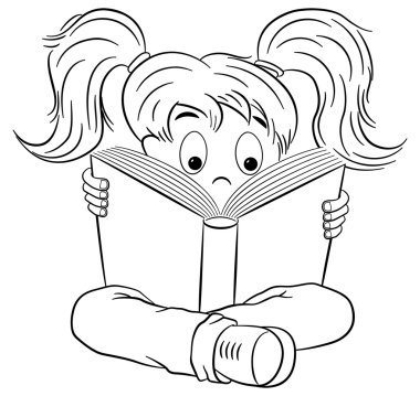 kendinden geçmiş bir okuma çocuk çizgi film