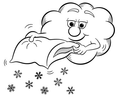 bir yastık sallıyor kar bulut