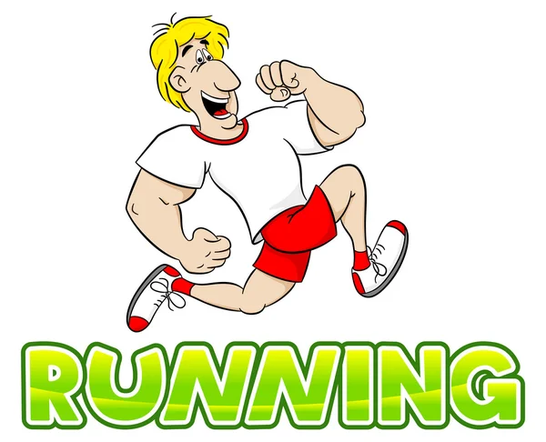 Cartoon running man — Stock Vector