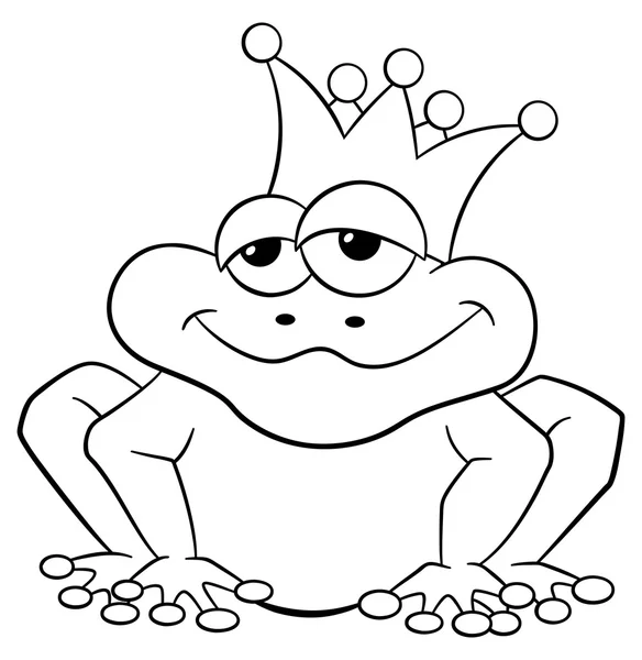 Frog Prince esperando ser besado — Vector de stock