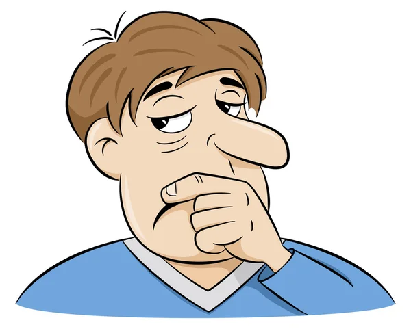 Cartoon of a pensive man — Stock Vector