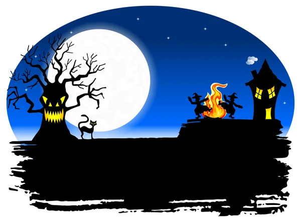 Spooky Halloween fundal — Vector de stoc