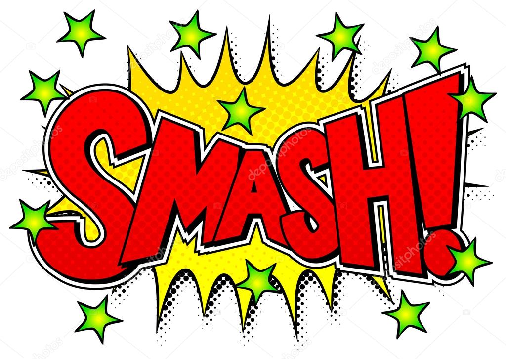 Smash comic book bubble text hi-res stock photography and images - Alamy