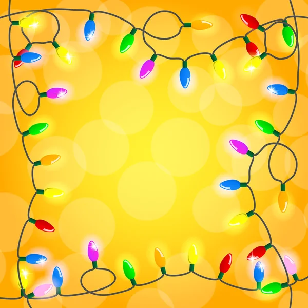 Chaîne de lumières colorées — Image vectorielle